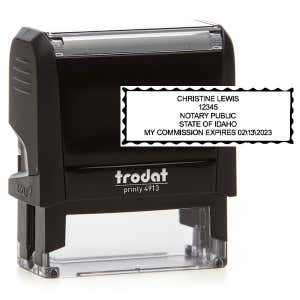 Impression overlay stamp body of Idaho Notary Public Seal with Expiration