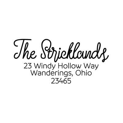 Strickland Pink Return Address Stamp - alternate view