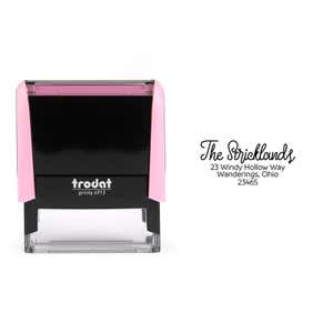 Strickland Pink Return Address Stamp Imprint Example