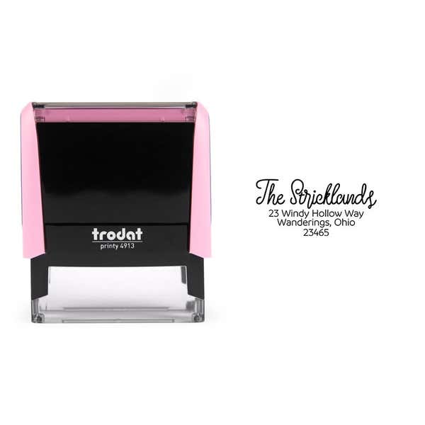 Strickland Pink Return Address Stamp