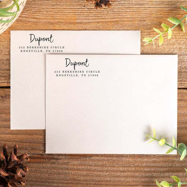 Create Your return address stamp by easily adding your name and address