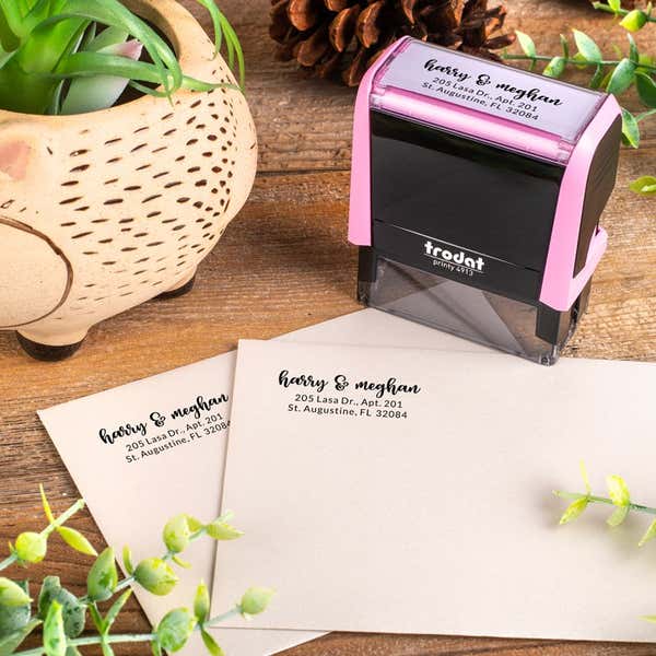 Example of Winchester Pink Address Stamp