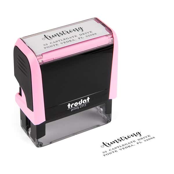 Add Your Name and Address to easily personalize your stamp 
