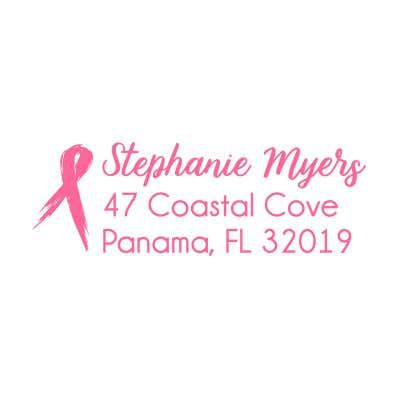 Pink Brush Ribbon Address Stamp - alternate view