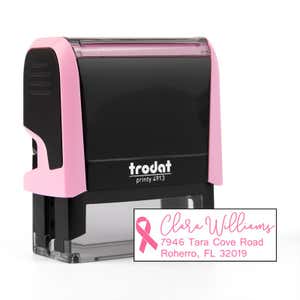 Pink Ribbon Return Address Stamp
