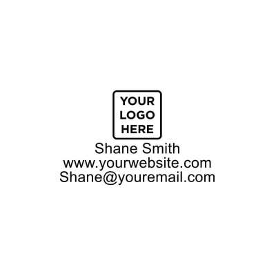 Rectangle Logo Custom Stamp with Three Lines of Text