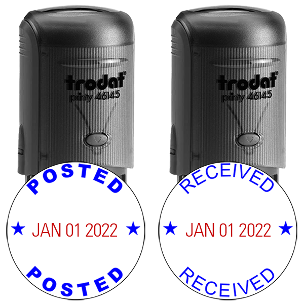 Posted Received Round Date Stamp Set