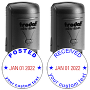 Posted Received Round Custom Date Stamp Set