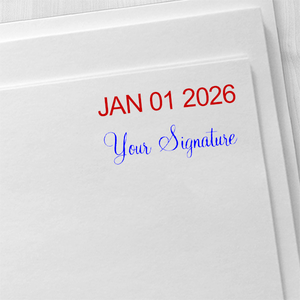 Trodat Professional Custom Signature Below Date Dater Stamp Imprint Example