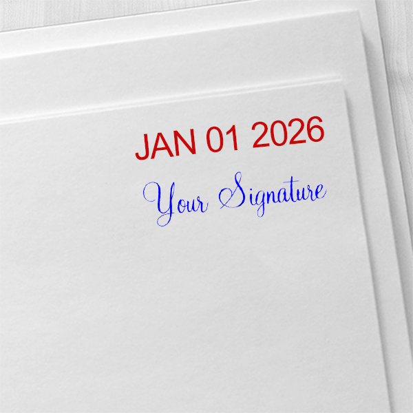 Trodat Professional Custom Signature Below Date Dater Stamp Imprint Example