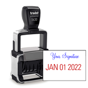Trodat Professional 5430 Custom Signature Above Date Stamp with 1" x 1 1/2" Impression Size