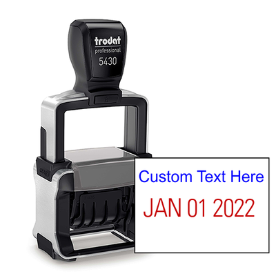 Trodat Professional Top Line Custom Text Date Stamp - alternate view
