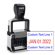 Trodat Professional Top and Bottom Line Custom Date Stamp