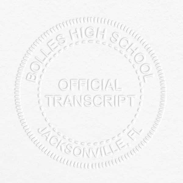 Official Transcript Embosser Seal Impression on Grey Paper