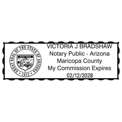 Arizona Pink Rectangle Notary Stamp - alternate view