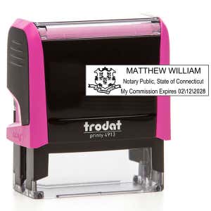 Connecticut Notary Pink Stamp