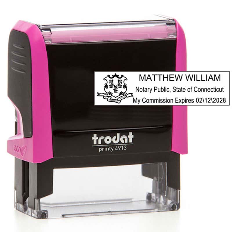 Connecticut Notary Pink Stamp