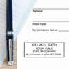 Delaware Notary Pink Stamp - Rectangle Impression on Paper