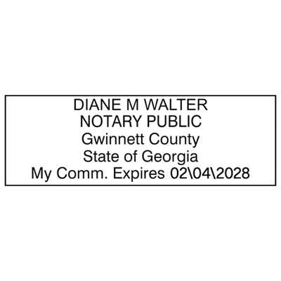 Georgia Pink Rectangle Notary Stamp - alternate view