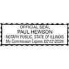 Illinois Notary Pink Stamp - Rectangle
