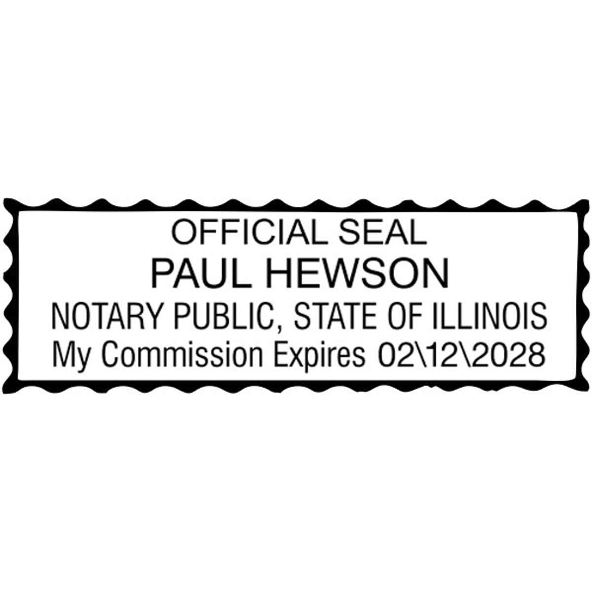 Illinois Notary Pink Stamp - Rectangle