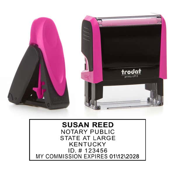 This stamp is available as a pocket stamp or a self-inking stamp
