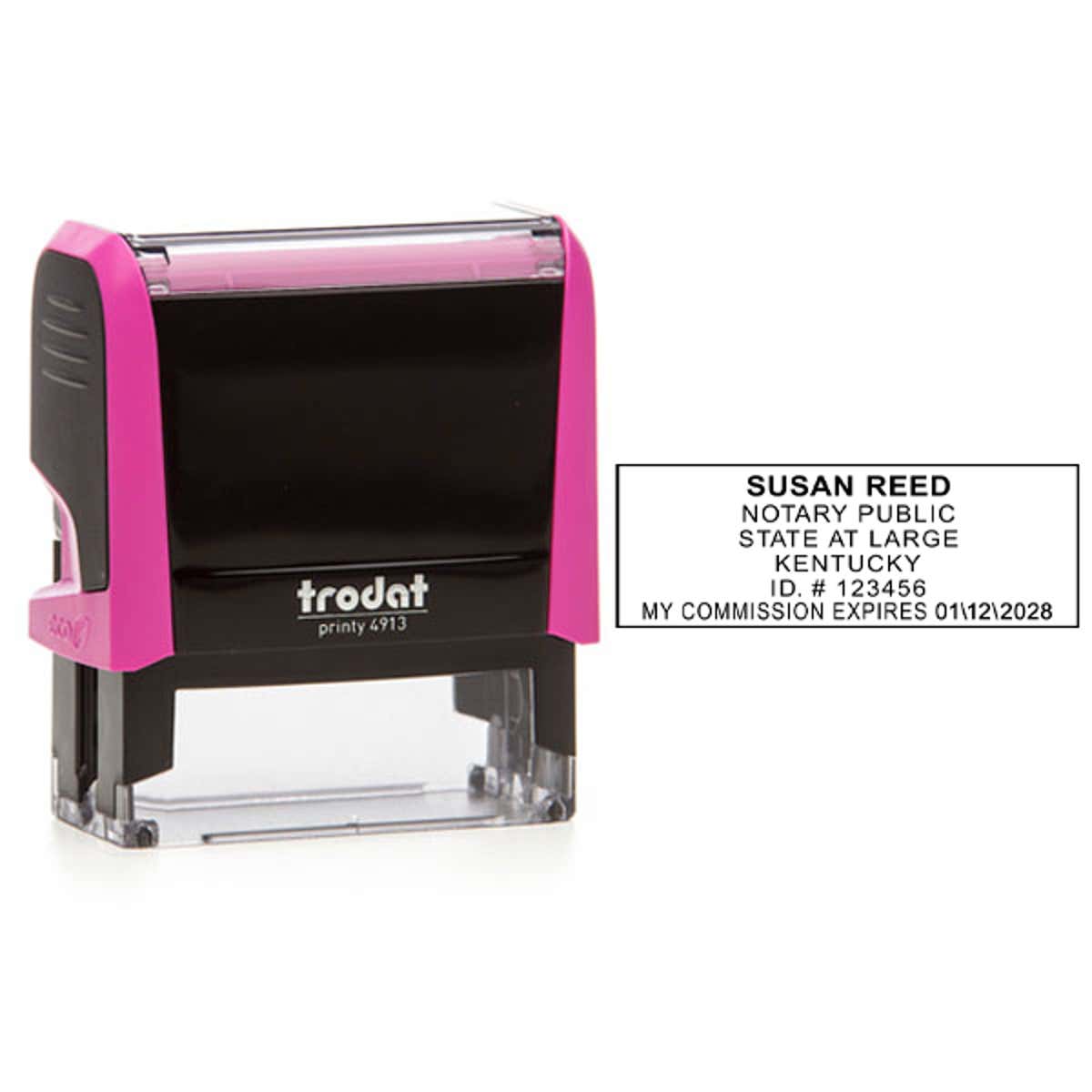 Kentucky Notary Pink Stamp - Rectangle