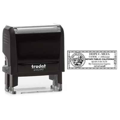 California Notary Rectangle Design Body and Impression