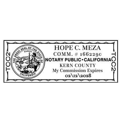 California Rectangle Notary Seal - alternate view