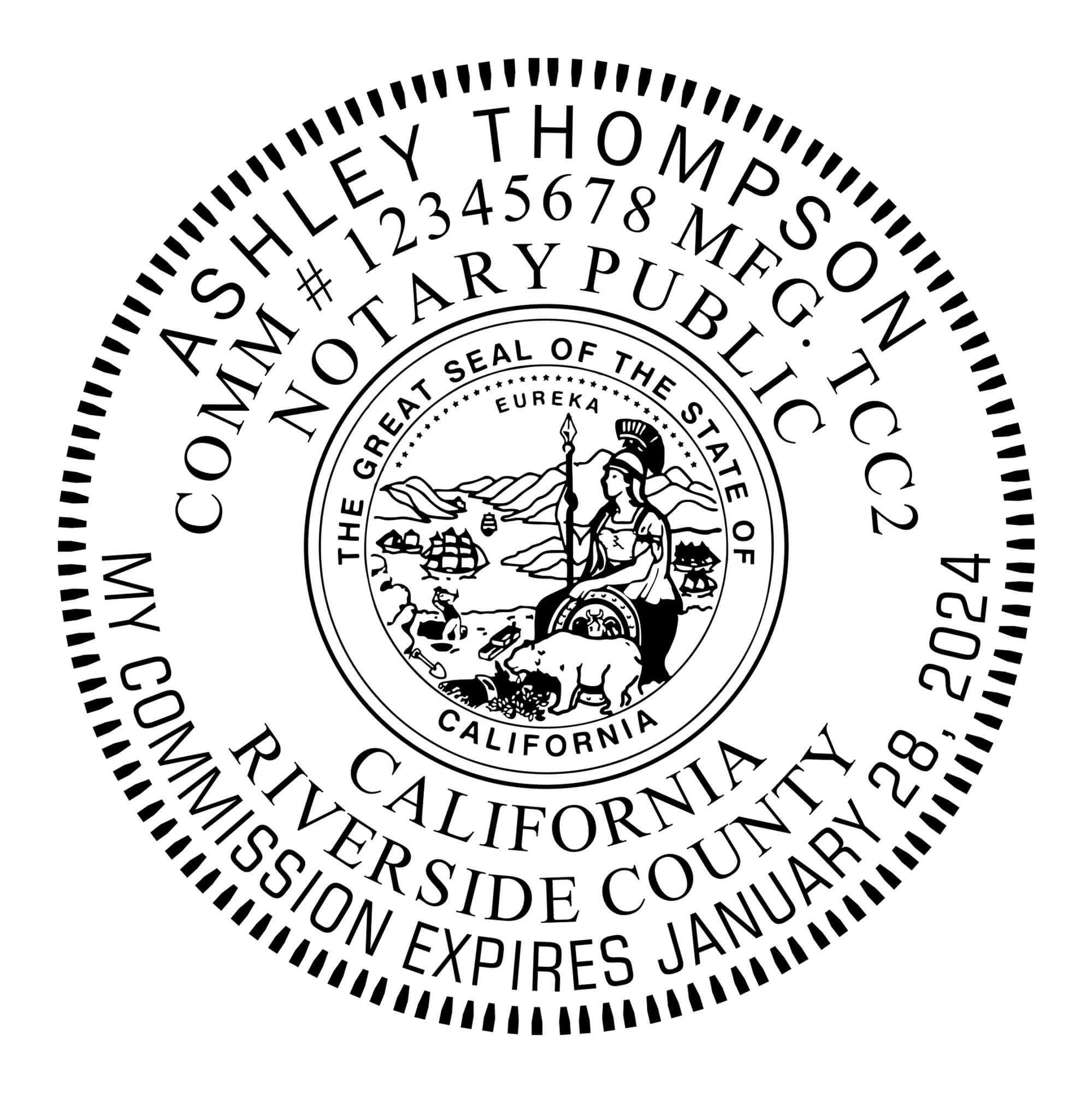 A close-up of the California Round Notary Seal