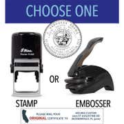California Round Notary Seal - Choose Stamp or Embosser