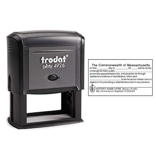 Massachusetts SIGNATURE WITNESS Notary Stamp
