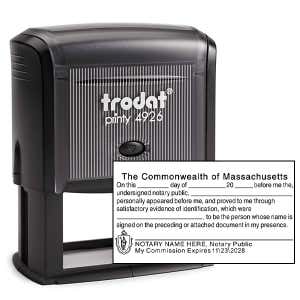 Massachusetts SIGNATURE WITNESS Notary Stamp Body and Design