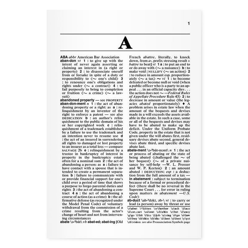 First page (showing A category)