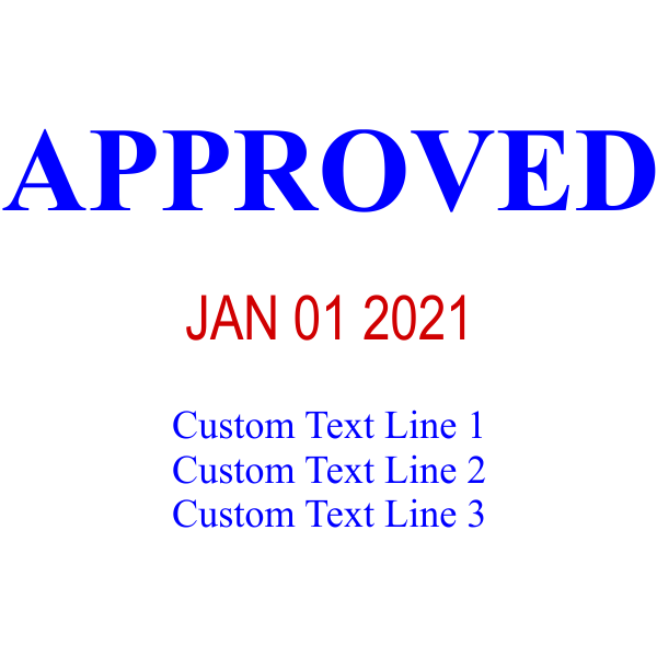 Approved Custom Three Line Dater Stamp