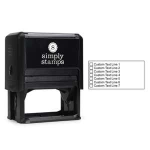 7 Line Checkbox Custom Rubber Stamp