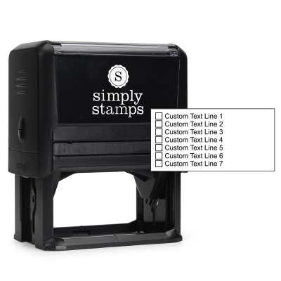 7 Line Checkbox Custom Rubber Stamp (impression over 4926 body)