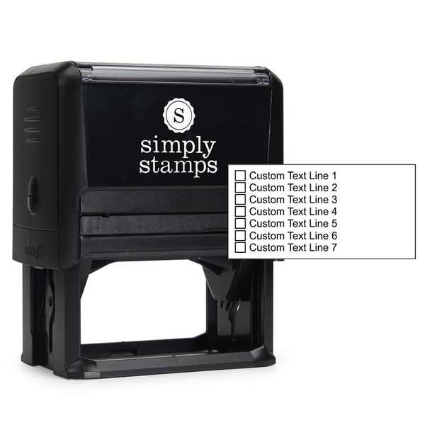 7 Line Checkbox Custom Rubber Stamp (impression over 4926 body)