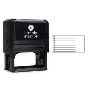 8 Line Checkbox Rubber Stamp (impression next to stamp body)