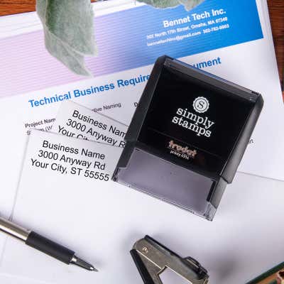 3 Line Business Address Stamp - alternate view