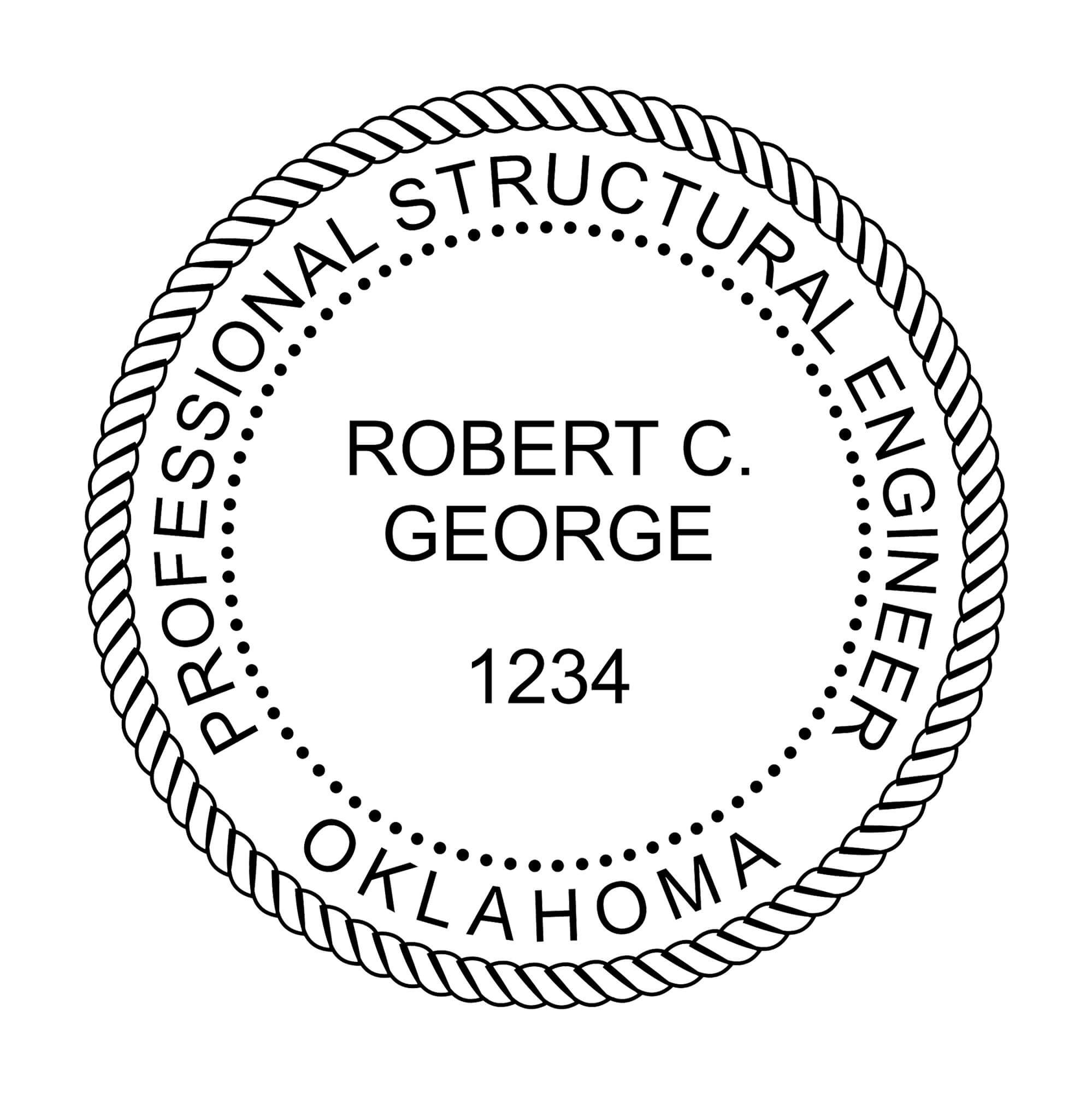 A close-up of the State of Oklahoma Structural Engineer Seal