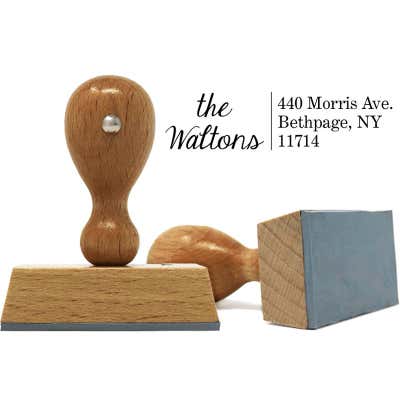 Modern Calligraphy European Wood Handle Address Stamp - alternate view