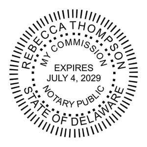 Delaware Notary Public Round Stamp Impression