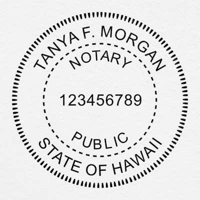 Hawaii Round Notary Public Stamp - alternate view