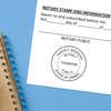 Hawaii Round Notary Public Stamp impression at the bottom of a document with a blue background