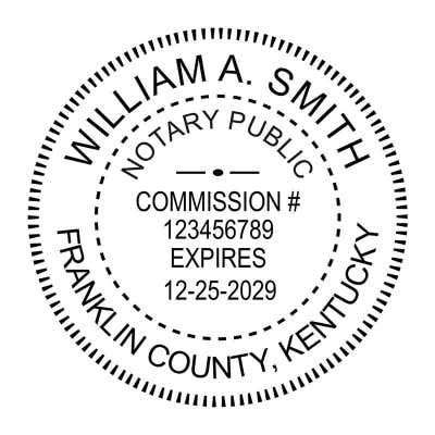 Kentucky Round Notary Stamp - alternate view