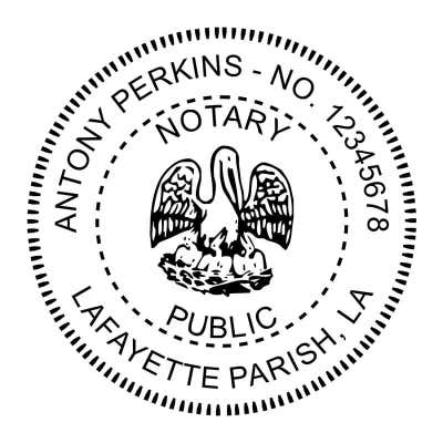 Louisiana Round Notary Stamp - alternate view