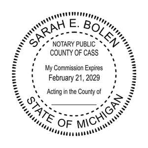 Impression of Michigan Round Notary Stamp