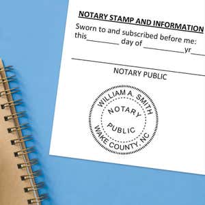 Clean notarial license imprint on an official form 