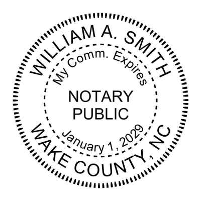 North Carolina With Expiration Date Round Notary Stamp - alternate view